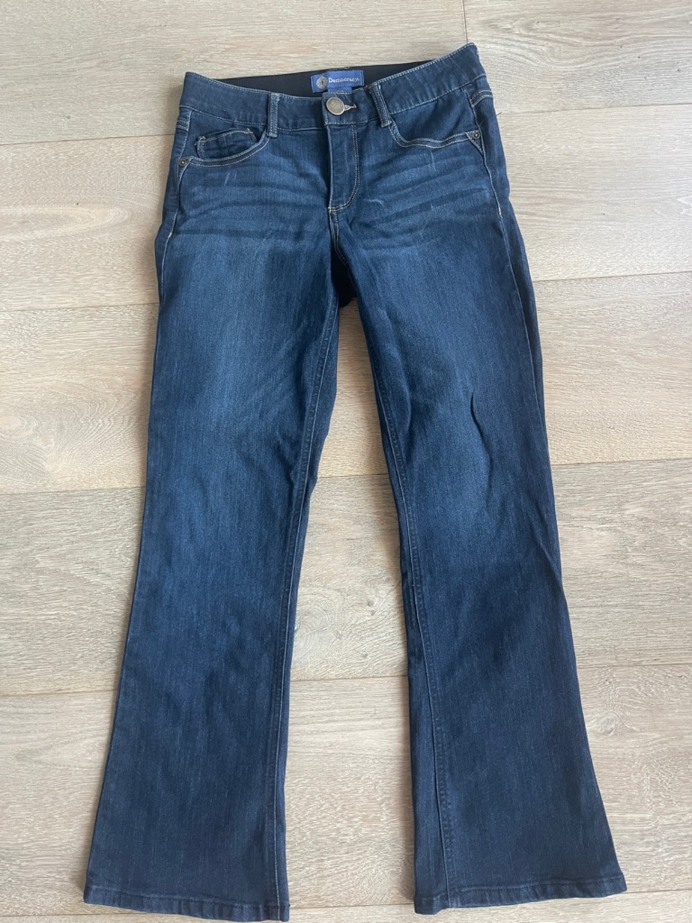 Democracy Dark Blue “Itty Bitty” boot cut Jeans